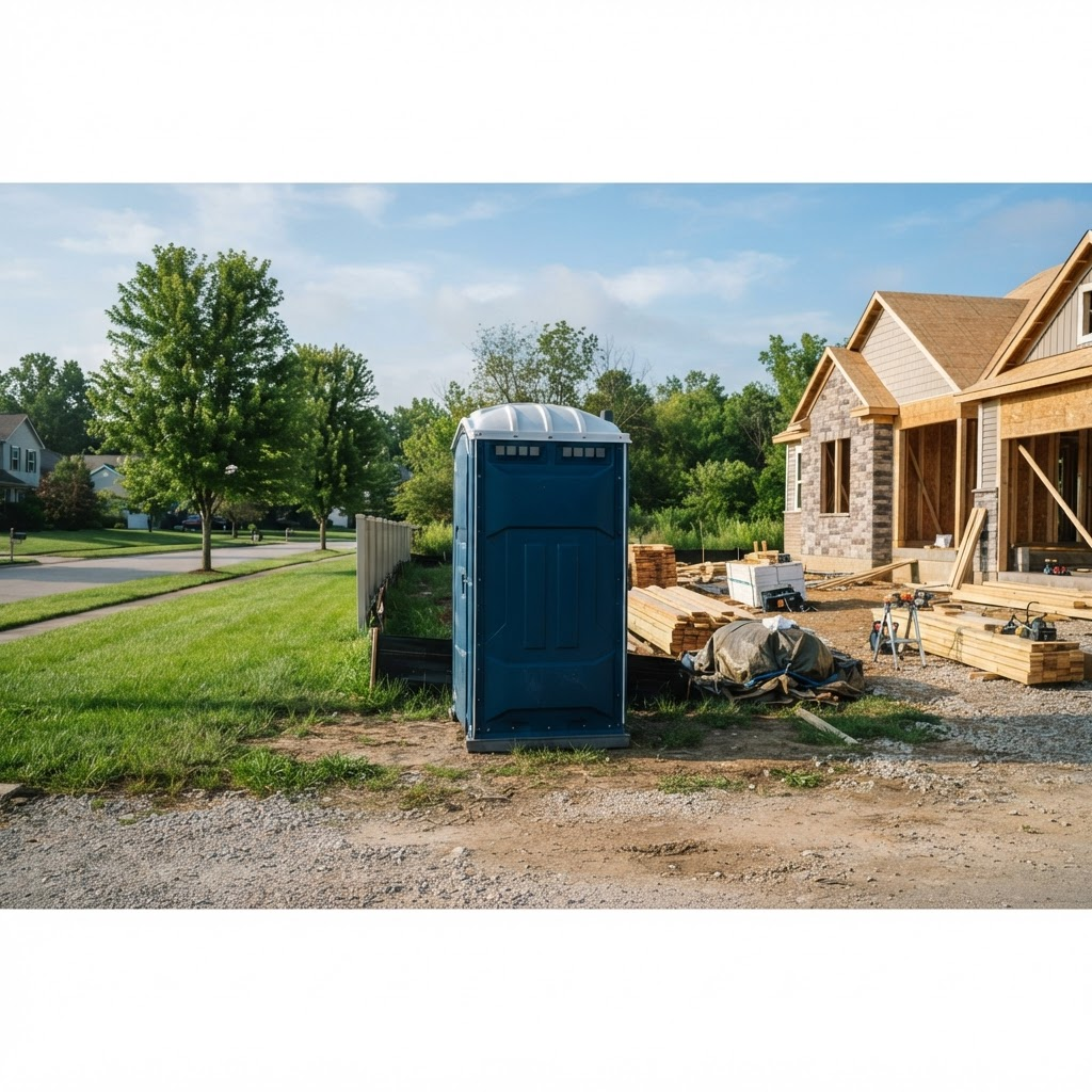 Clean portable toilet ready for delivery in Plantation, Florida